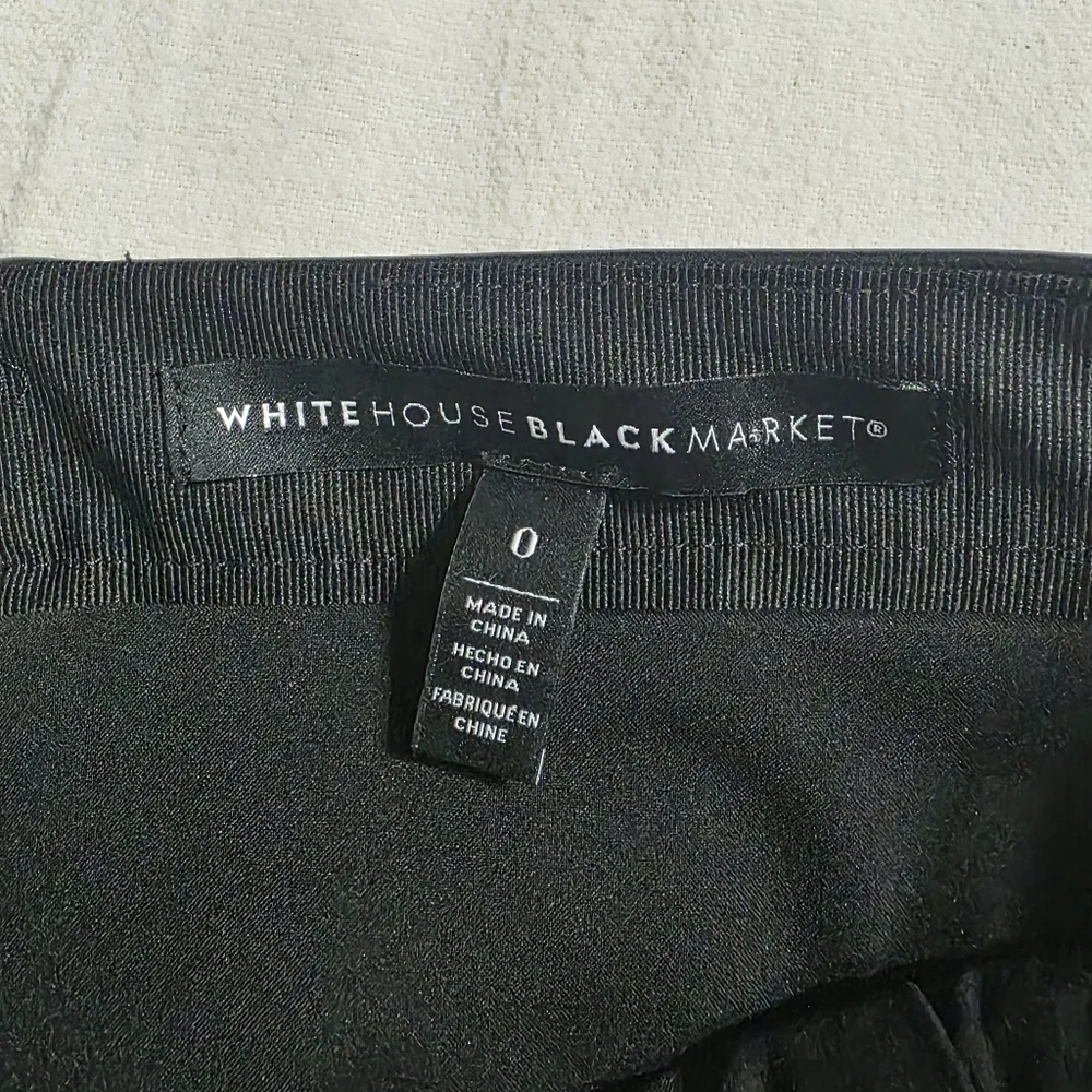 White House Black Market WHBM Black Pencil Mini Skirt Size 0 - Picture 3 of 5